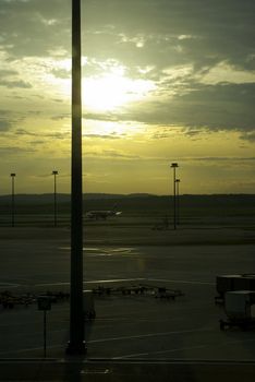 Sunrise on the Kuala Lumpur airport