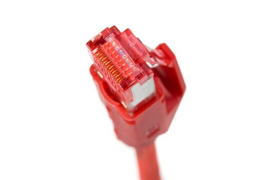 detail of a computer plug isolated on white background