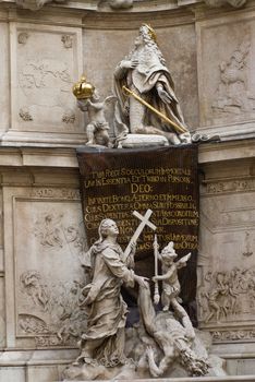 the famous pest column located in the first district of vienna am graben near the st stephens cathedral