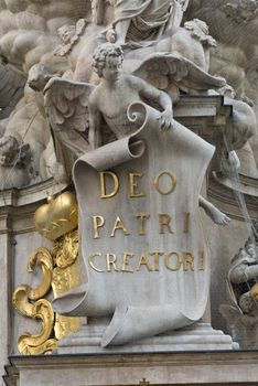 the famous pest column located in the first district of vienna am graben near the st stephens cathedral