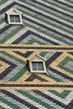 the wonderful roof of the famous st stephens cathedral in vienna