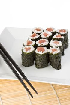 raw tunafish sushi