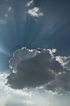 Sun behind a cloud, storm is comming.