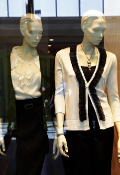 Two dummies in a show-window