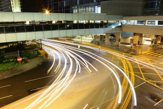 traffic in city at night