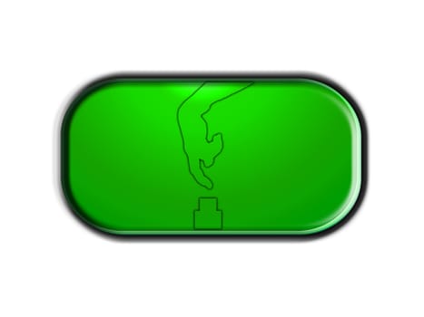 A button with a hand gesture on it..