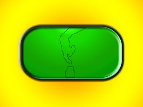 A button with a hand gesture on it..