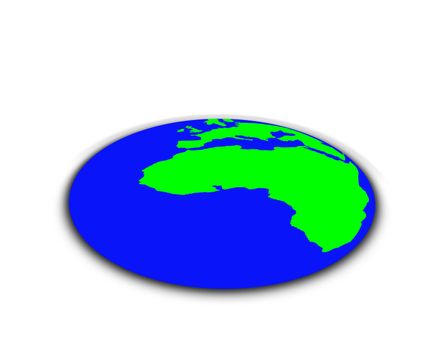 Button in the shape of the world, could be used for environmental concepts.