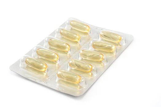 Packing the tablets, insulated on white background