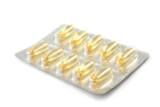 Packing the tablets, insulated on white background