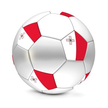 shiny football/soccer ball with the flag of Malta on the pentagons