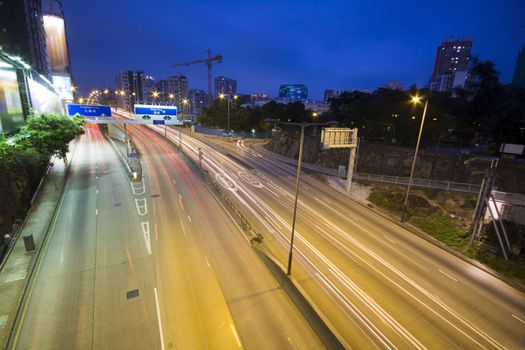 Traffic on the move at night 