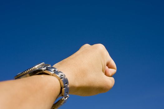 Hand on sky,show challenge spirit