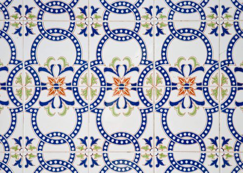 Detail of Portuguese glazed tiles.