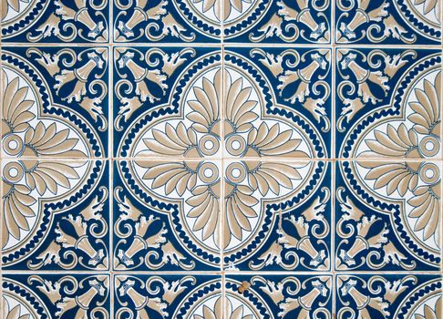 Detail of Portuguese glazed tiles.