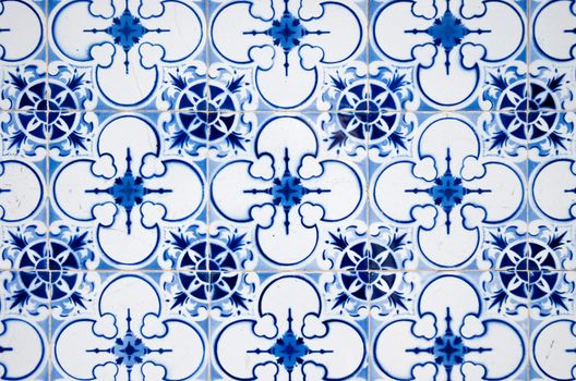 Detail of Portuguese glazed tiles.