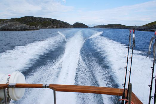 Fishing in the Norwegian fjord