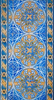 Detail of Portuguese glazed tiles.