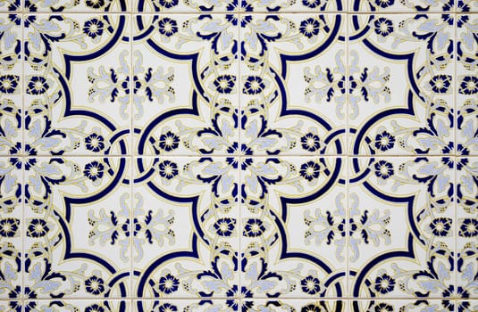 Detail of Portuguese glazed tiles.