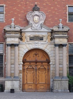 entrance of holmens church in copenhagen denmark         