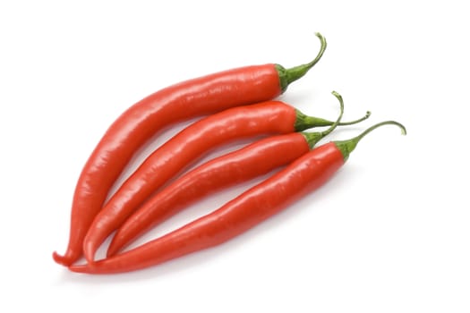 Red peperoni on a white background