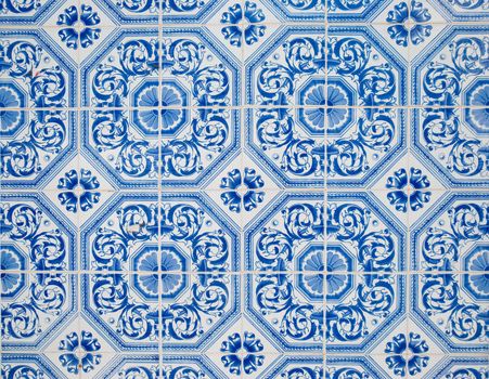 Detail of Portuguese glazed tiles.