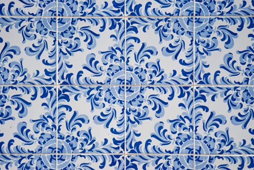Detail of Portuguese glazed tiles.