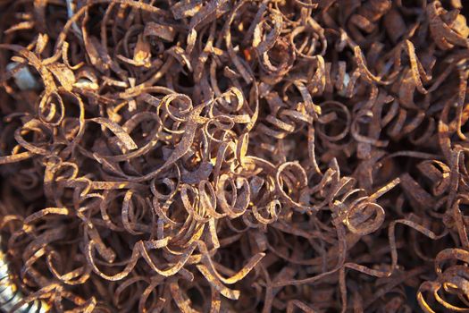 Rusty garbage of the industry - a metal shaving