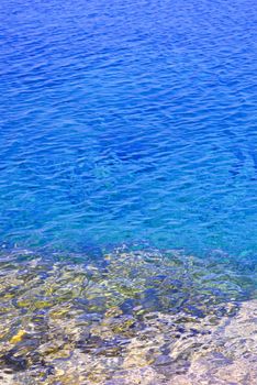 Clear blue water of Georgian Bay at Bruce peninsula Ontario Canada