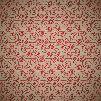 interlinking red and fawn abstract background repeating design