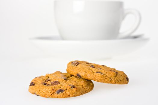 closeup of a chocolate cookie isolated