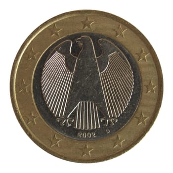 One Euro with Eagle national emblem of Germany
