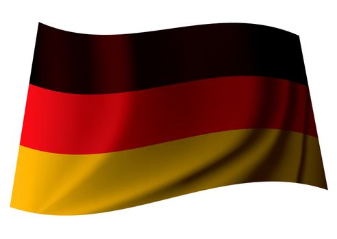 german banner flag from the nation of germany with crease