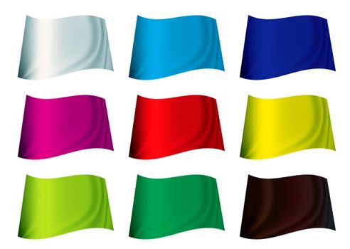 brightly coloured plain flag fluttering in the wind