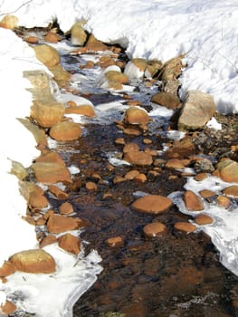 river shots in winter . Close-up and background