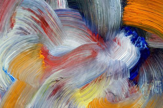 Extreme closeup of brush strokes - run colors - craftsmanship