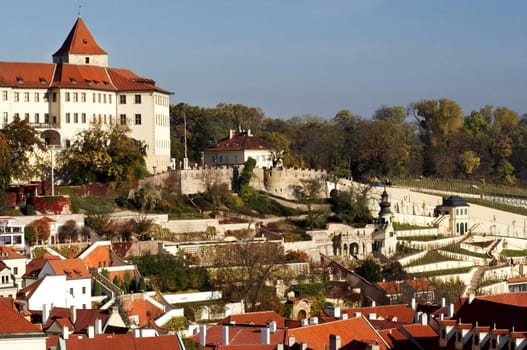 Gardens of Prague Castle - a complex of gardens surrounding the Prague Castle in the zone of former fortification. Baroque and Renaissance style. They were adapted into their present appearace in the twenties of the 20th century by architect Josiph Plecnik