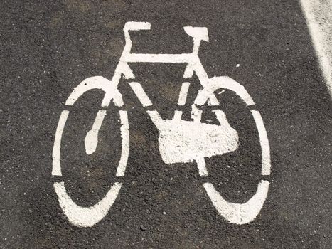 Bicycle lane sign for bike