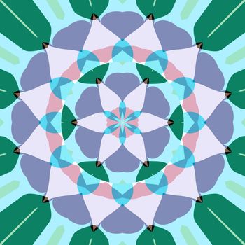 abstract mandala like pastel colored symmetric lotus flower shape