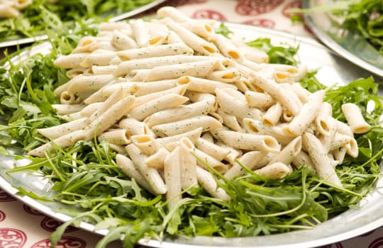 Delicious pasta salad on  plate