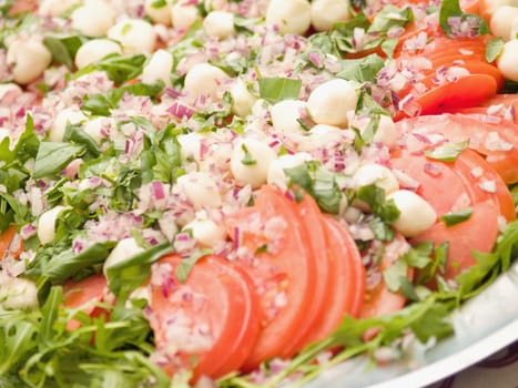 Delicious colourful salad with  tomato