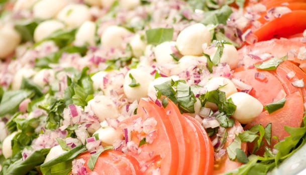 Delicious colourful salad with tomatoes