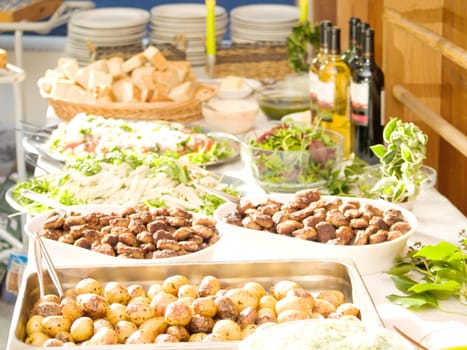 Delicious food  layout on a table