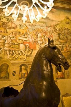 ancient bronze horse in the Musei Capitolini