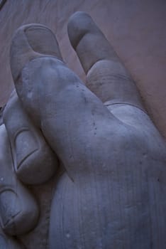 part of the enormous statue of the roman emperor Constantin