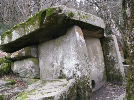 an ancient monument; archeology; a stone