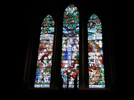 Cathedral glass window
