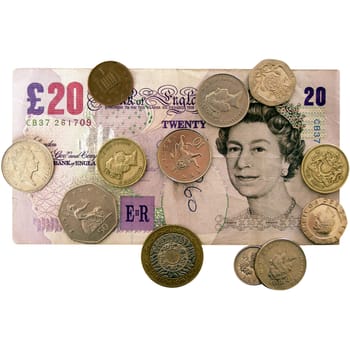 British Pounds banknotes and coins
