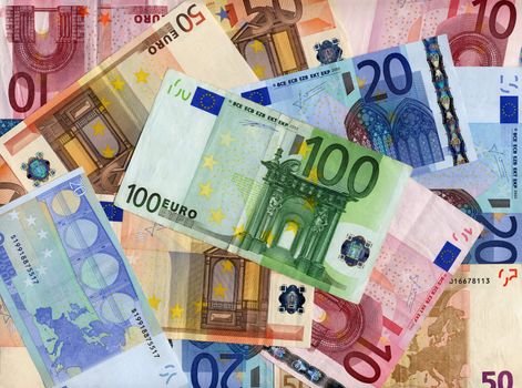 Euro banknotes money