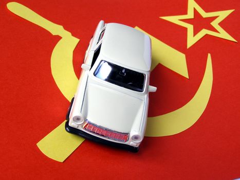 Scale model of a Trabant East Germany communist car from Berlin